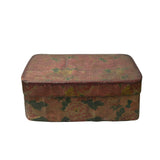 Vintage Pink Blossom Flower Graphic Rectangular Paper Mache Box ws4295S