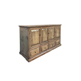 Distressed Gloss Light Olive Green 4 Doors Drawers Credenza Sideboard Console Cabinet ws4327S