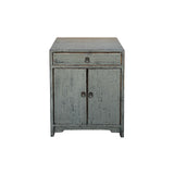 Distressed Gloss Gray Drawer Small End Table Nightstand Cabinet ws4339S