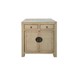 Distressed Gray Color 2 Drawers Doors End Table Nightstand Cabinet ws4368S