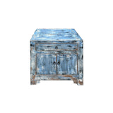 Distressed Ink Light Blue Mix Color Small End Table Nightstand Cabinet ws4375S