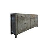 Chinese Oriental Distressed Gray Credenza Sideboard Buffet Table Cabinet ws4377S