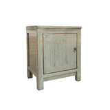 Oriental Distressed Light Gray 1 Door End Table Nightstand Chest ws4444S