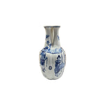 Blue White Oriental People Graphic 3 Mouths Porcelain Art Vase ws4815S