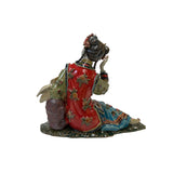 Chinese Oriental Porcelain Qing Style Dressing Cranes Bird Lady Figure ws3087S