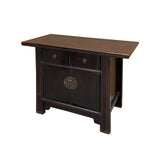 Vintage Chinese Dark Brown Drawers Side Table Credenza Vanity Cabinet cs7798S