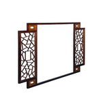 Chinese Two Brown Tone Lattice Pattern Center Open Wall Panel Frame cs780S