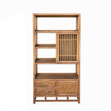 chinese-elm-wood-brown-display-bookcase-cabinet