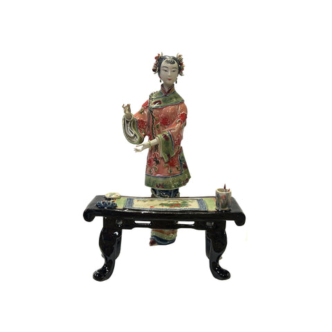 porcelain lady statue painting 