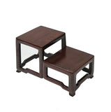 3.75" Brown Wood Step Shape Table Top Curio Display Easel Stand st1034BS