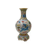 Chinese Oriental White Porcelain Flower Kirin Graphics Art Vase ws3287S