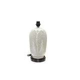 Artistic White Porcelain Dots Pattern Oval Round Base Table Lamp ws3731S