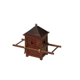 Chinese Rosewood Handmade Miniature Litter Sedan Chair Display Decor ws3831S