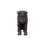 Chinese Oriental Rustic Bronze Metal Foo Dog Lion Fengshui Display Figure ws3988S