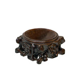 2.5" Dark Brown Wood Carving Hollow Circular Table Top Stand Riser ws4005S