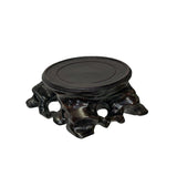 3" Dark Brown Wood Carving Square Round Table Top Stand Riser ws4007"