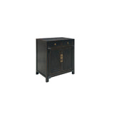 Oriental Chinese 2 Drawers Black Lacquer Wood Credenza Console Cabinet ws4062S