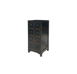 Oriental Black 7 Drawers Slim Narrow Chest Cabinet Stand ws4064S