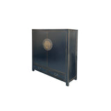 Black Lacquer Zodiac Moon Face Hardware Credenza Storage Cabinet ws4086S