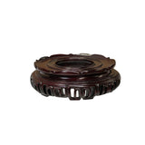 7.5" Reddish Brown Wood Round Open Pattern Display Stand Riser ws4184BS