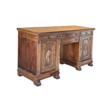 Vintage Traditional Single Plank Wood Top Carving Desk Console Table Cabinet ws4250S