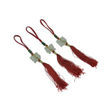 Set 3 Chinese Jade Stone Carved Accent Charm Tassel Display Art ws4204S