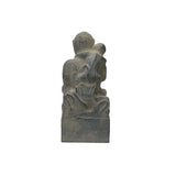 Rustic Gary Color Stone Carved Monkey Peach Accent Figure ws4224S