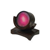 3.5" Set of 5 Hot Pink Stone Round Wood Frame Coaster w Rack ws4242S