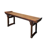 Vintage Oriental Natural Brown Ru Yi Point Edge Altar Console Table ws4253S