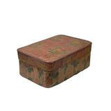 Vintage Pink Blossom Flower Graphic Rectangular Paper Mache Box ws4295S