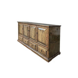 Distressed Gloss Light Olive Green 4 Doors Drawers Credenza Sideboard Console Cabinet ws4327S