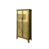 Oriental Distressed Light Olive Green Tall Narrow Noodle Cabinet Armoire ws4337S