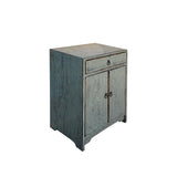 Distressed Gloss Gray Drawer Small End Table Nightstand Cabinet ws4339S