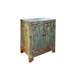 Distressed Ink Light Blue Mix Color 2 Doors End Table Nightstand Cabinet ws4360S