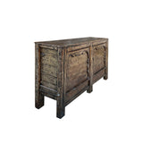 Distressed Olive Lacquer Scroll Motif Doors Credenza Sideboard Console Table ws4369S