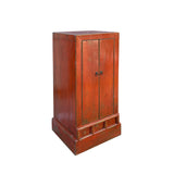 Distressed Orange Red Color Slim End Table Nightstand Cabinet ws4373S