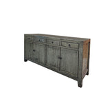 Chinese Oriental Distressed Gray Credenza Sideboard Buffet Table Cabinet ws4377S