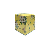 Yellow Flower Bird Graphic Square Porcelain Tissue Box Cover Container ws4819S