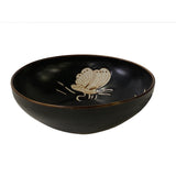 Chinese Ware Brown Black Glaze Butterflies Ceramic Bowl Cup Display ws3157S