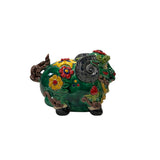 Handmade Green Small Ceramic Artistic Ram Figure Display Art ws3234S