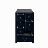 Oriental Black 7 Drawers Slim Narrow Chest Cabinet Stand cs7704S