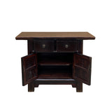 Vintage Chinese Dark Brown Drawers Side Table Credenza Vanity Cabinet cs7798S