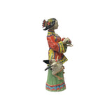 Chinese Oriental Porcelain Qing Style Dressing Cranes Flower Lady Figure ws3683S