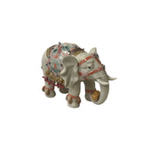 Ceramic Elephant Trunk Holding Ingot Delicate Accent Decor Figure ws3840S