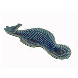 Artistic Blue Glaze Ceramic Decorative Seahorse Shape Display Plate ws3866S