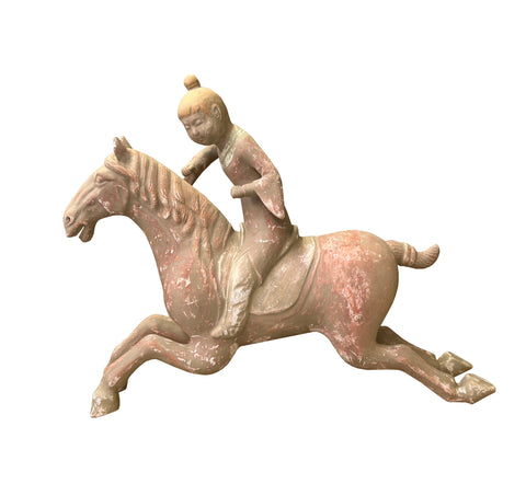 Display top ceramic horse warrior