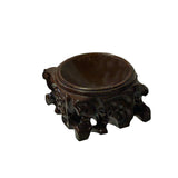 2.5" Dark Brown Wood Carving Hollow Circular Table Top Stand Riser ws4005S