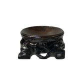 2.75" Dark Brown Wood Carving Hollow Circular Table Top Stand Riser ws4006S