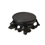 3" Dark Brown Wood Carving Square Round Table Top Stand Riser ws4007"