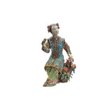 Chinese Porcelain Qing Style Dressing Birds Flower Sitting Lady Figure ws4046S